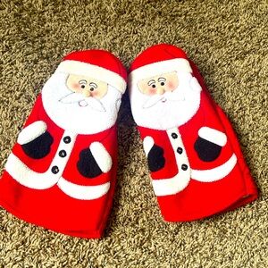 Christmas Santa Oven Mittens Cooking Baking Pot Holder Hot Pad NWOT